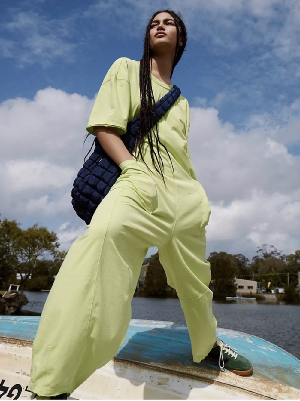 Free People x FP Hot Shot Tee Onesie in Limeade